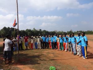 younger and older cricket teams of Auroville 